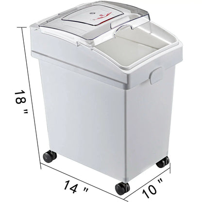 VEVOR 25L Dry Ingredient Storage Bin with Scoop & Casters – Dustproof, Commercial Kitchen