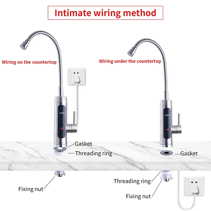 ATWFS 220V Instant Electric Water Heater Faucet – Stainless Steel