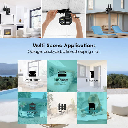 8MP 4K PTZ WiFi IP Camera – Auto Tracking, Speed Dome, Outdoor Smart Surveillance (ICSEE)