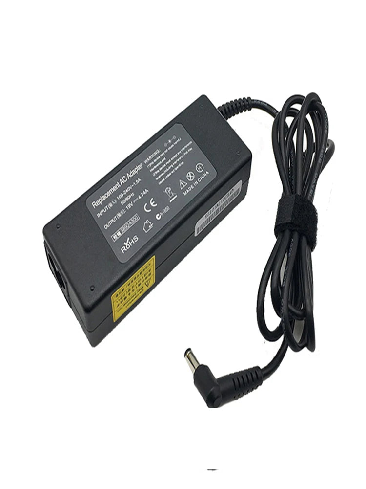 19V 4.74A 90W Laptop Charger for ASUS, Toshiba & Lenovo — 5.5x2.5mm Adapter