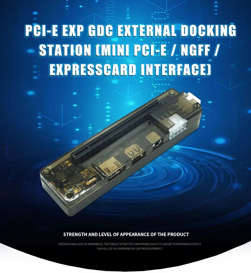 PCI-E EXP GDC External Laptop GPU Dock — Mini PCI-E / NGFF / ExpressCard