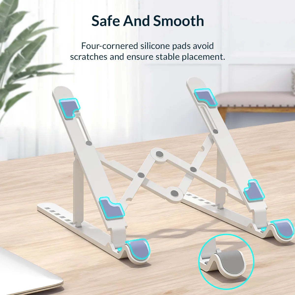 ORICO Foldable Laptop Stand – 7-Angle Adjustable 15°-45°, Carbon Steel, for MacBook & Tablets