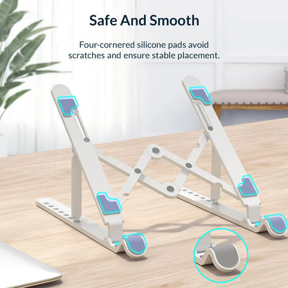 ORICO Foldable Laptop Stand – 7-Angle Adjustable 15°-45°, Carbon Steel, for MacBook & Tablets