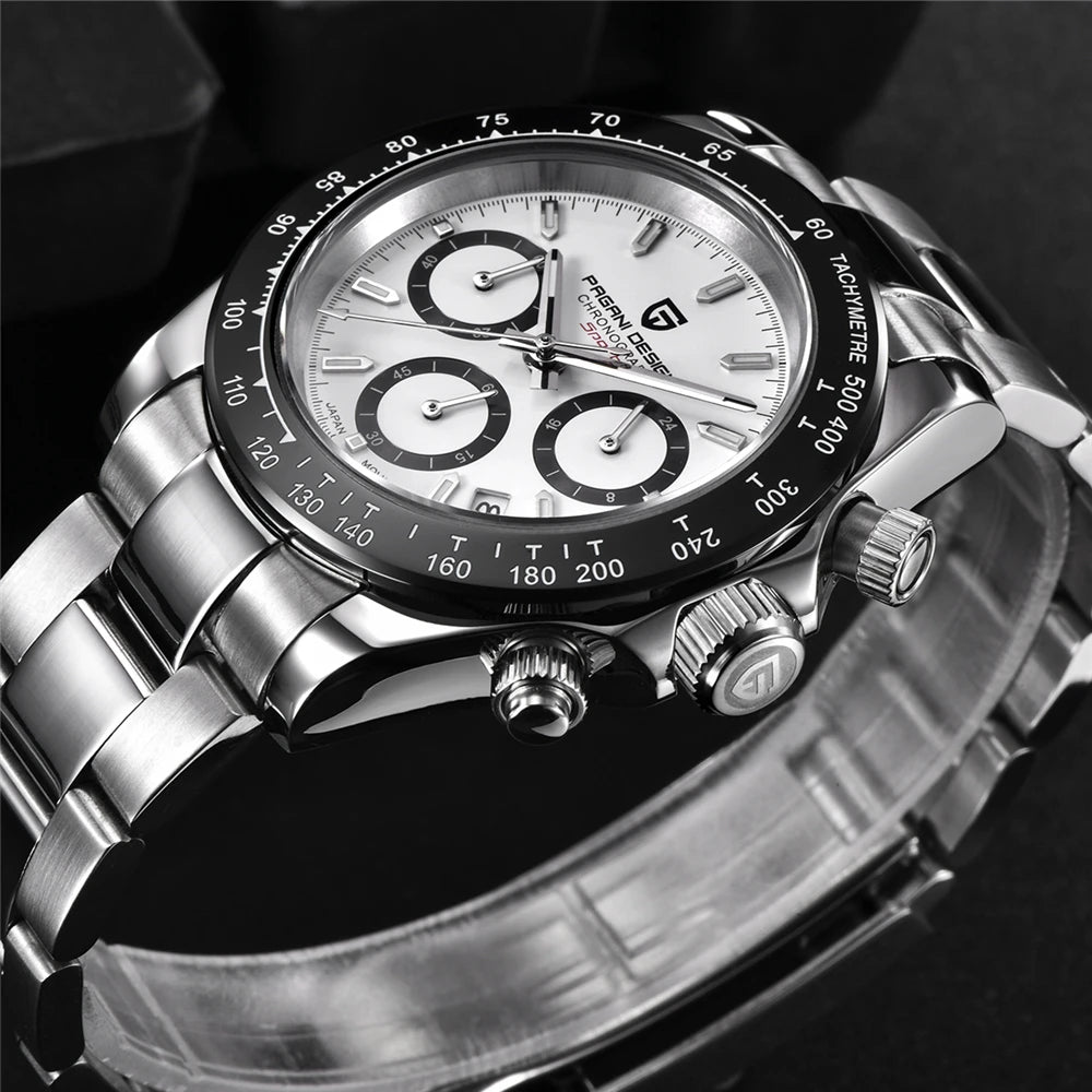 PAGANI DESIGN PD1644 Men's Quartz Chronograph Watch – Sapphire Crystal, 100M Water Resistant