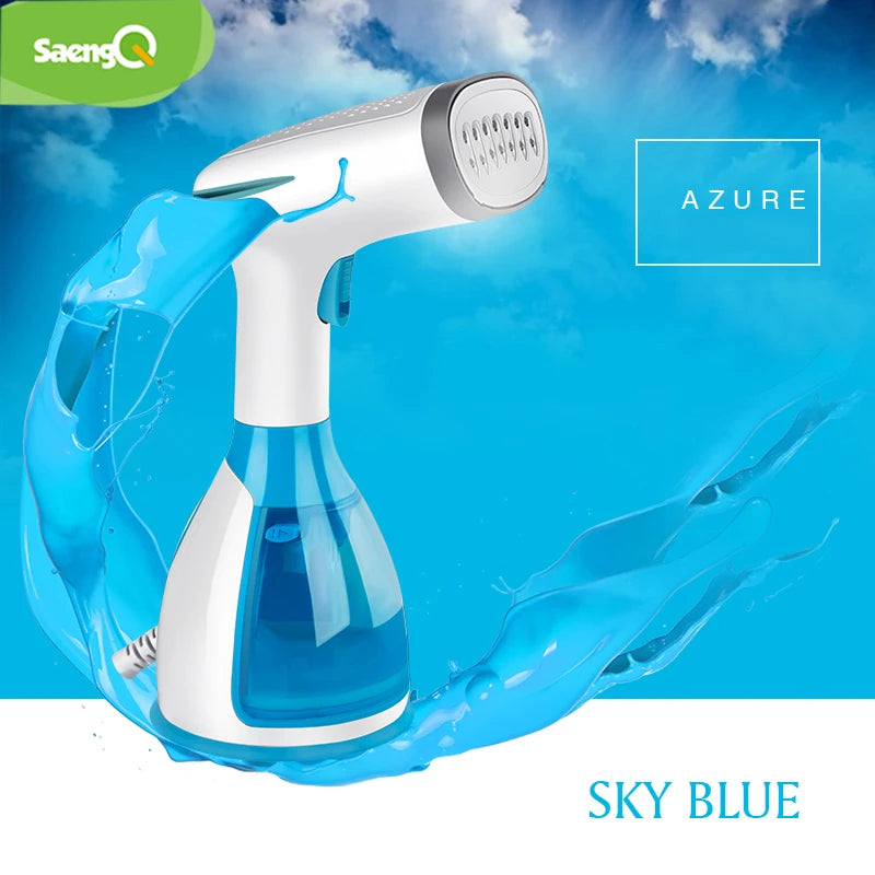 saengQ 1500W Handheld Garment Steamer | Portable Travel Steam Iron | 280ml | Fast Heat | EU Plug | Blue / Violet / Pink