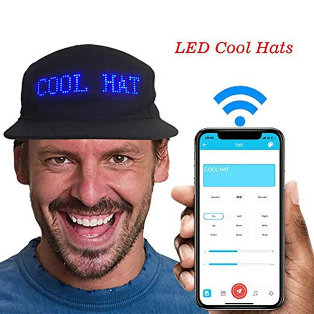 LED Display Bluetooth Baseball Cap – Luminous Sun Hat, Multi-Language Wireless