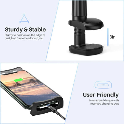 Flexible tablet arm stand holder by R.E.D. Shopping for iPad, Xiaomi, Kindle, mounted on bed, wall, or tripod for hands-free use.