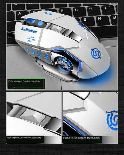 YTOM Viper Q5 Wired Gaming Mouse – 6 Buttons, 4-Grade DPI 1200–3200, Ambidextrous, CE Certified