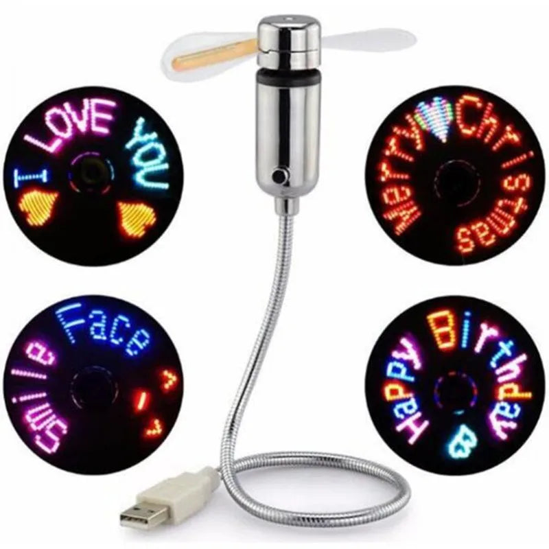 DIY USB LED Message Fan – Programmable Text Display, Colorful Light Show