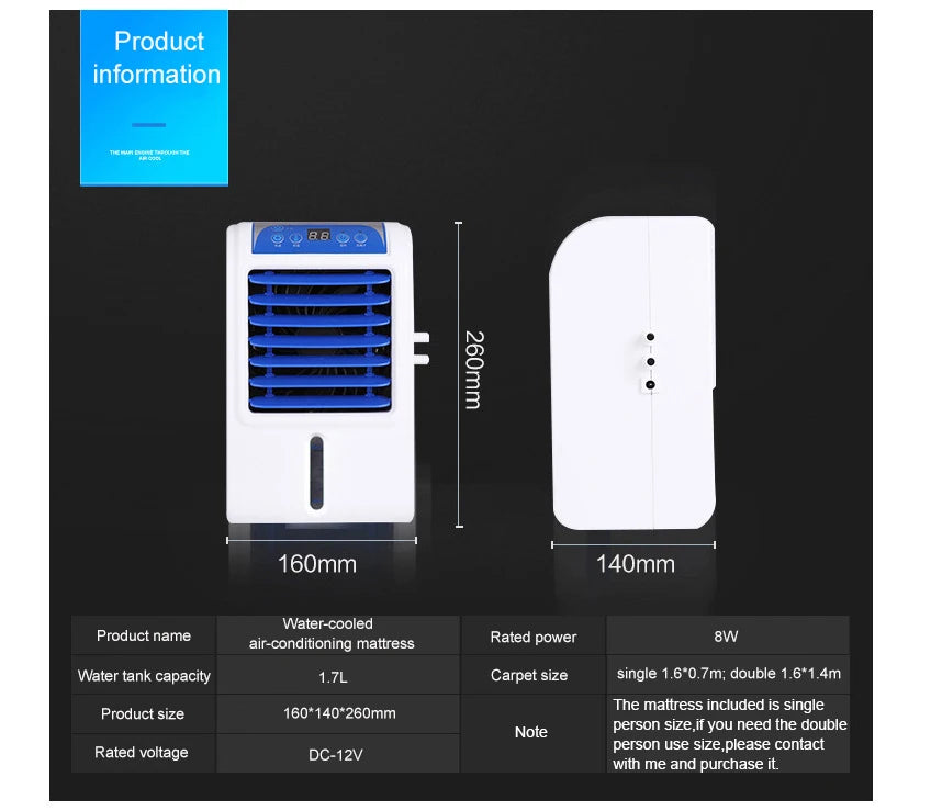 Water Circulation Cooling Bed Pad — Ice Sleeping Mat, Refrigeration Mattress Cooler, EU/US Plug