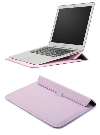 PU Leather Laptop Sleeve Case – 11" to 16.2" | MacBook Air Pro, Notebook Bag | Multiple Colors