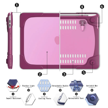 MacBook Hard Shell Case 2025 — MacBook Pro 13/14/16 & Air 11/13/15, M1 to M5, Stand Cover