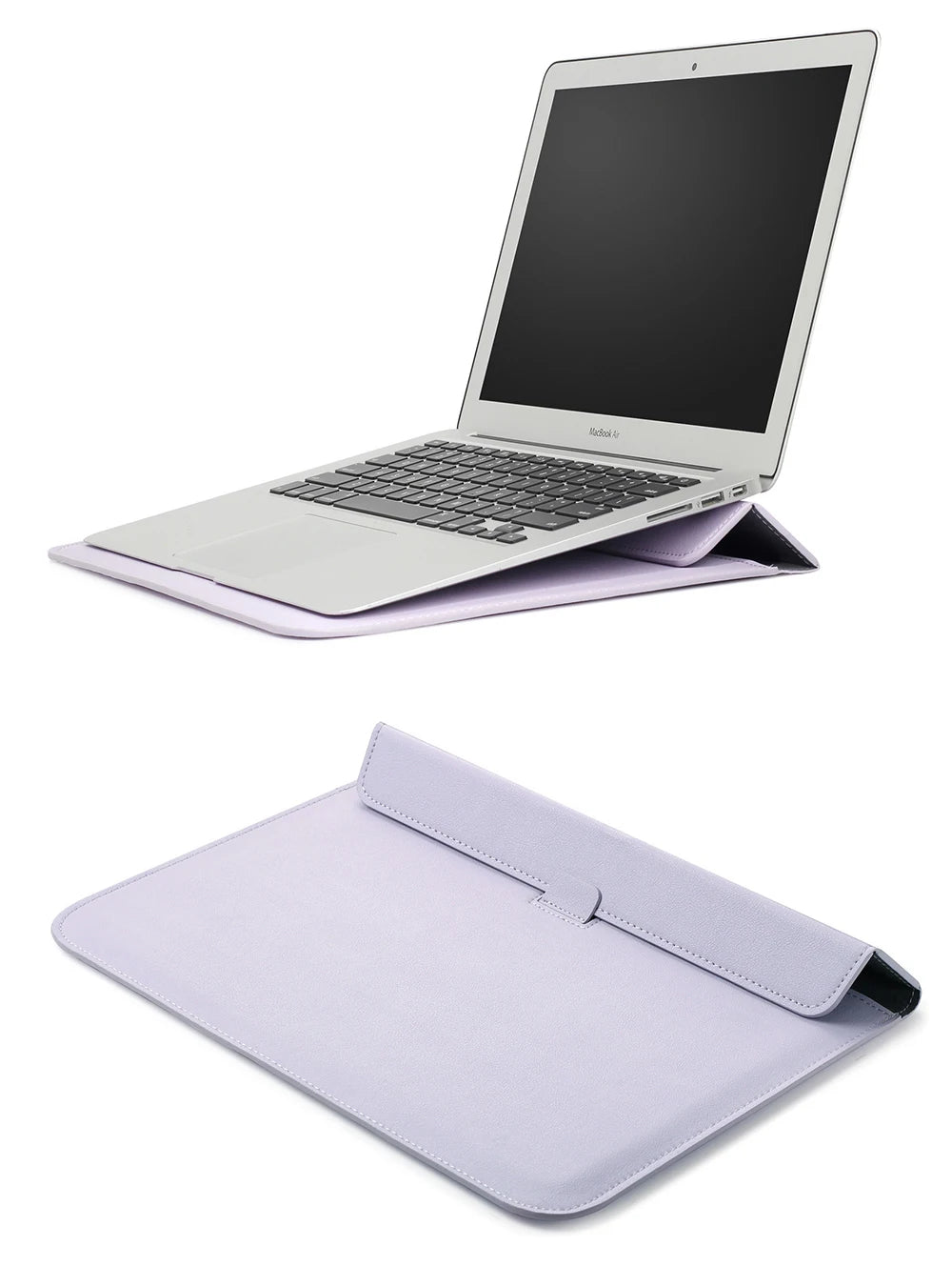 PU Leather Laptop Sleeve Case – 11" to 16.2" | MacBook Air Pro, Notebook Bag | Multiple Colors