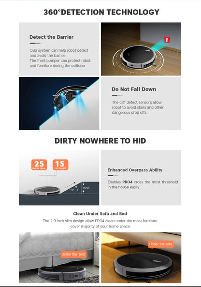 Intelligent Robot Vacuum Cleaner – Large Tank, 5 Modes, 3 Filters, OBS Sensor | Pet Hair & Carpet | Vancostar