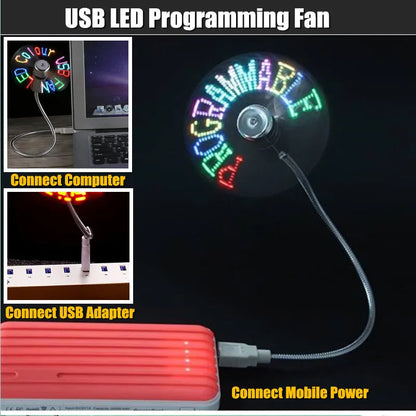 DIY USB LED Message Fan – Programmable Text Display, Colorful Light Show