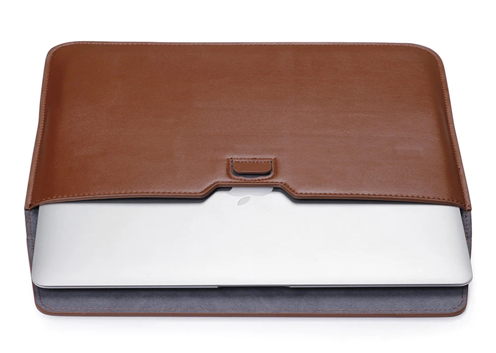PU Leather Laptop Sleeve Case – 11" to 16.2" | MacBook Air Pro, Notebook Bag | Multiple Colors