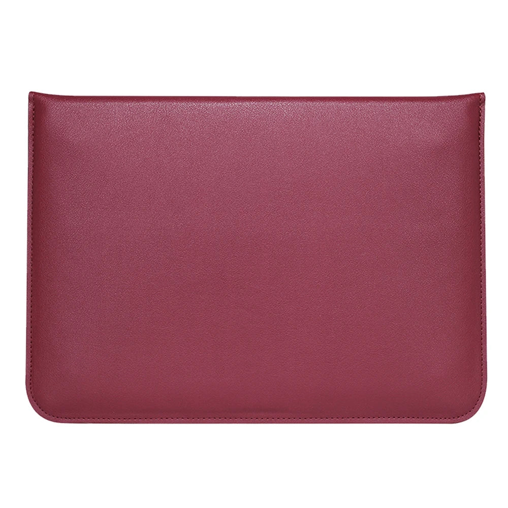 PU Leather Laptop Sleeve Case – 11" to 16.2" | MacBook Air Pro, Notebook Bag | Multiple Colors