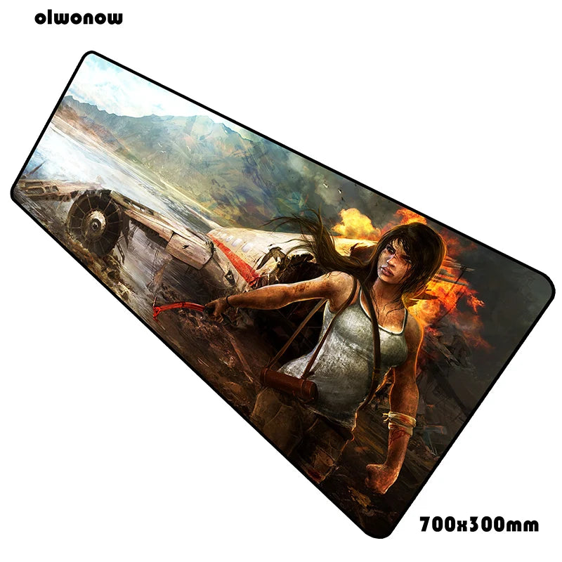 Tomb Raider Gaming Mouse Pad — Large Desk Mat, Multiple Sizes & Thickness