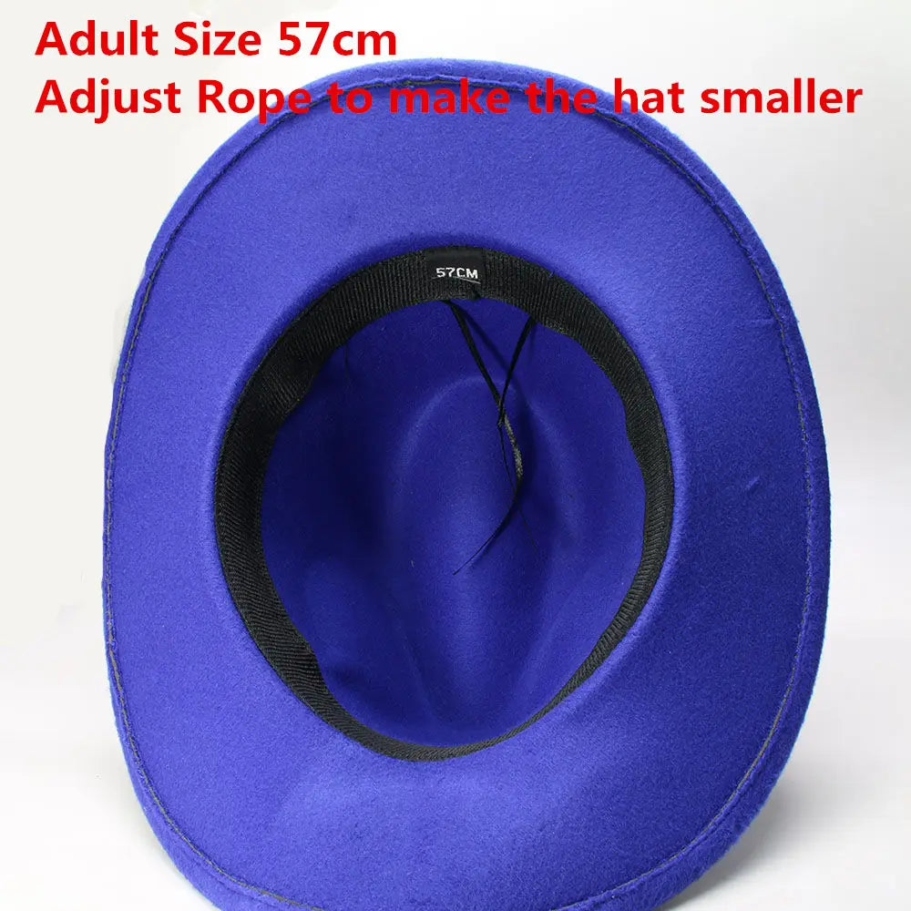 Western leather band cowboy hat with wide brim and outdoor style, featuring a classic design and R.E.D. Shopping branding.