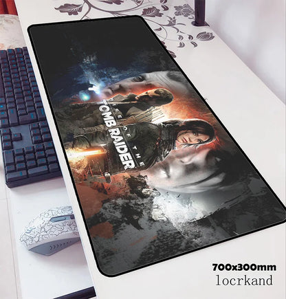 Tomb Raider Gaming Mouse Pad — 70x30cm Desk Mat, Multiple Sizes & Thickness