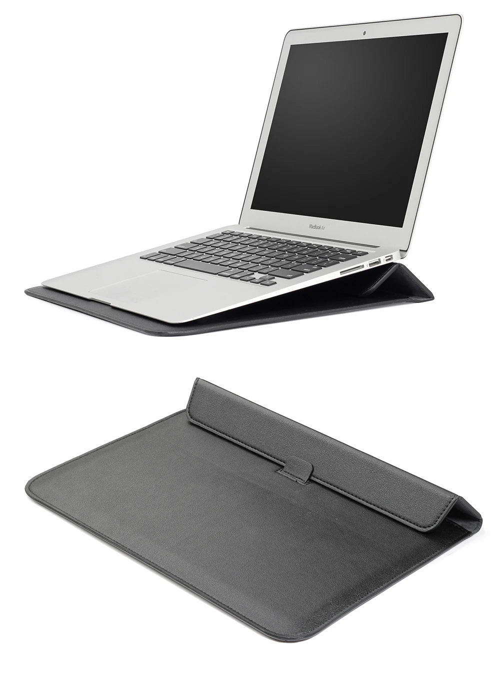 PU Leather Laptop Sleeve Case – 11" to 16.2" | MacBook Air Pro, Notebook Bag | Multiple Colors