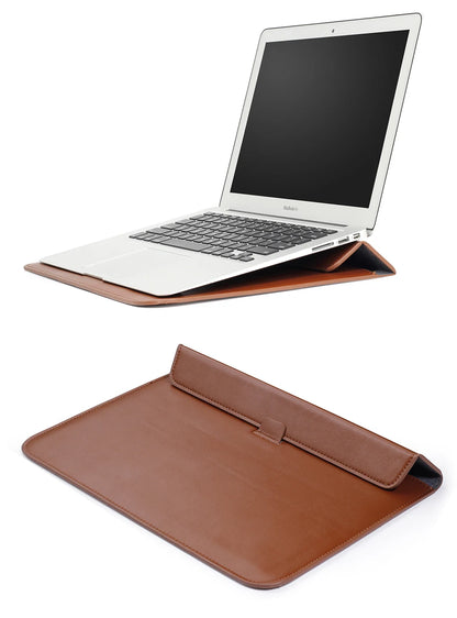 PU Leather Laptop Sleeve Case – 11" to 16.2" | MacBook Air Pro, Notebook Bag | Multiple Colors