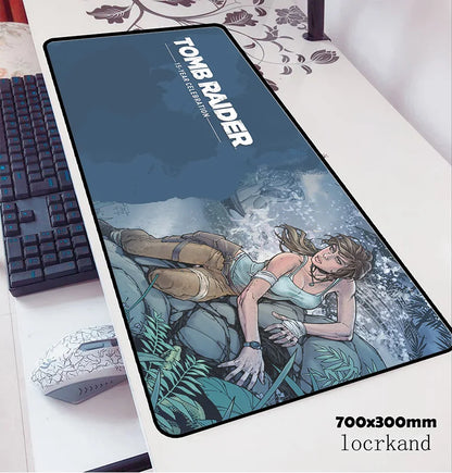 Tomb Raider Gaming Mouse Pad — Large Desk Mat, Multiple Sizes & Thickness