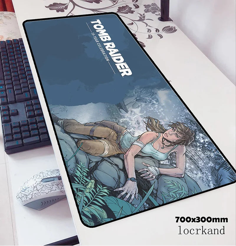 Tomb Raider Gaming Mouse Pad — 70x30cm Desk Mat, Multiple Sizes & Thickness