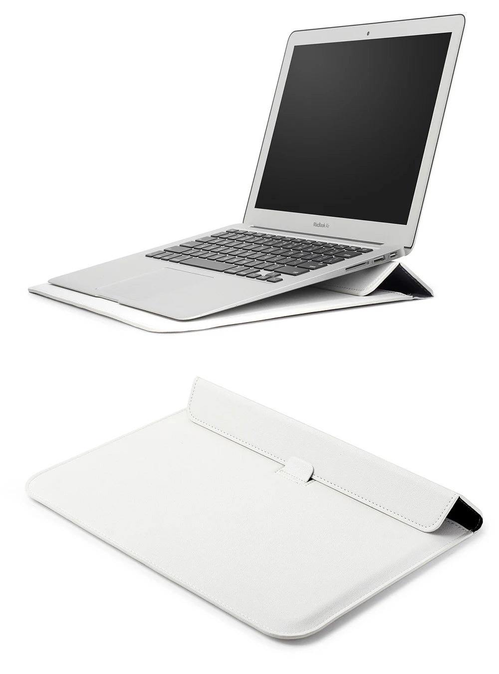 PU Leather Laptop Sleeve Case – 11" to 16.2" | MacBook Air Pro, Notebook Bag | Multiple Colors