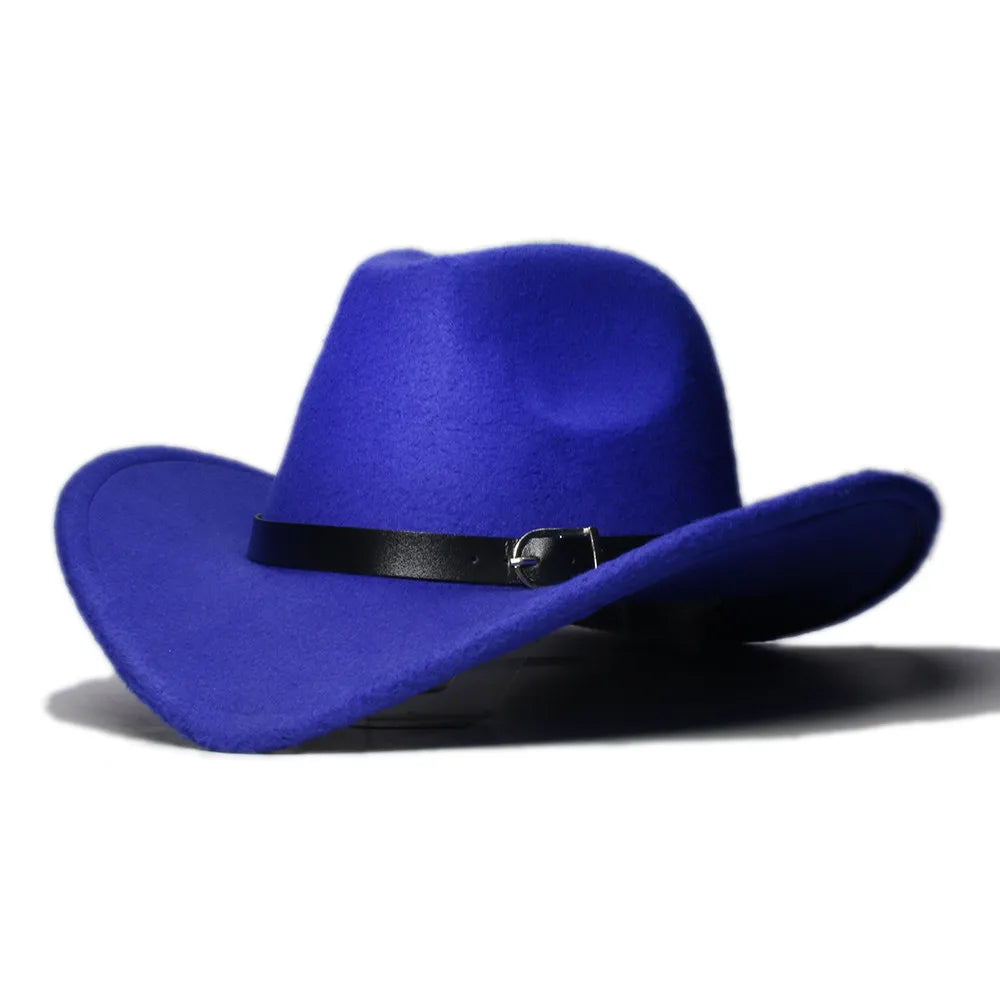 Western Leather Band Cowboy Hat by R.E.D. Shopping featuring a classic outdoor style with a wide brim and leather band detail.