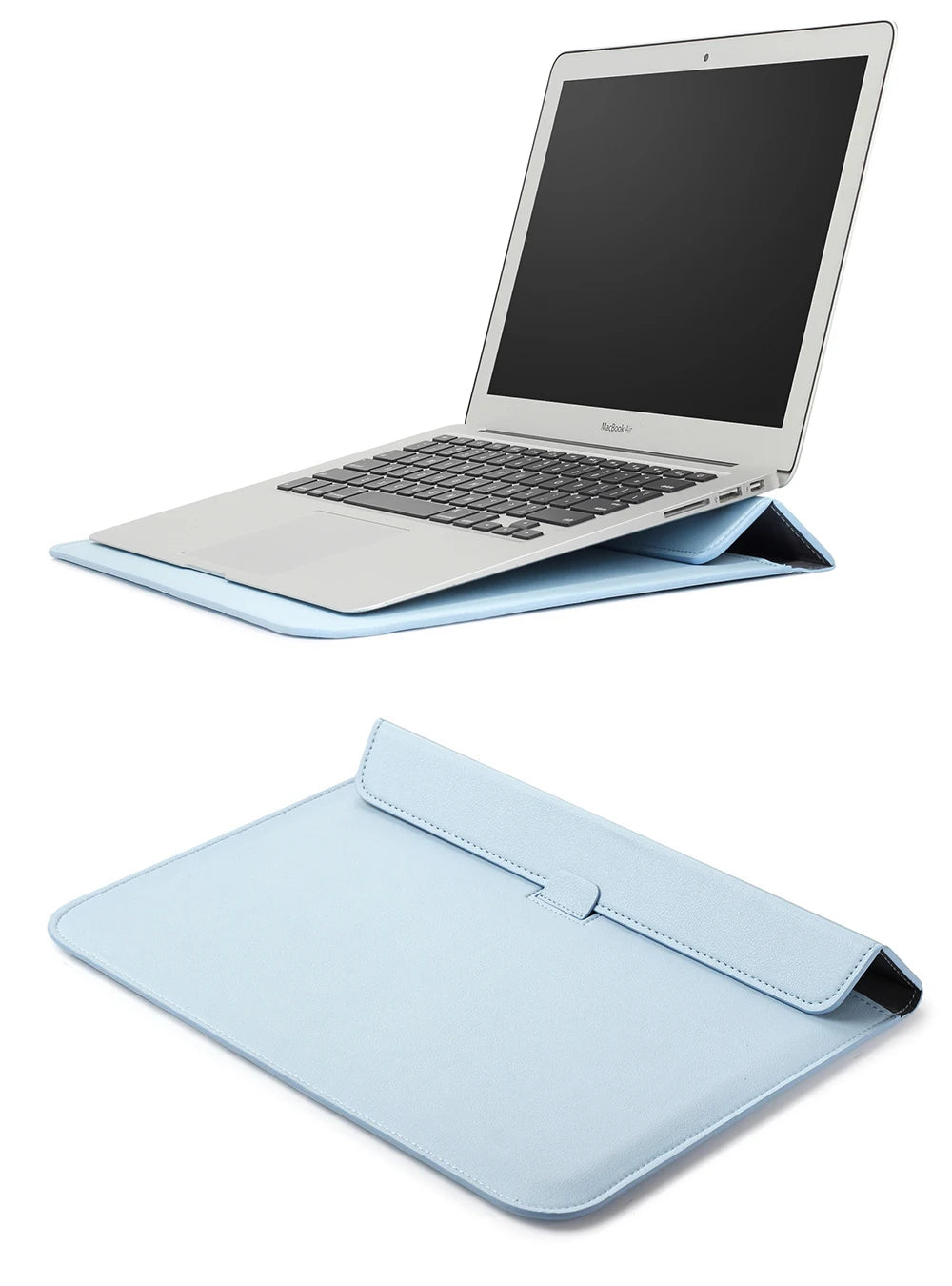 PU Leather Laptop Sleeve Case – 11" to 16.2" | MacBook Air Pro, Notebook Bag | Multiple Colors