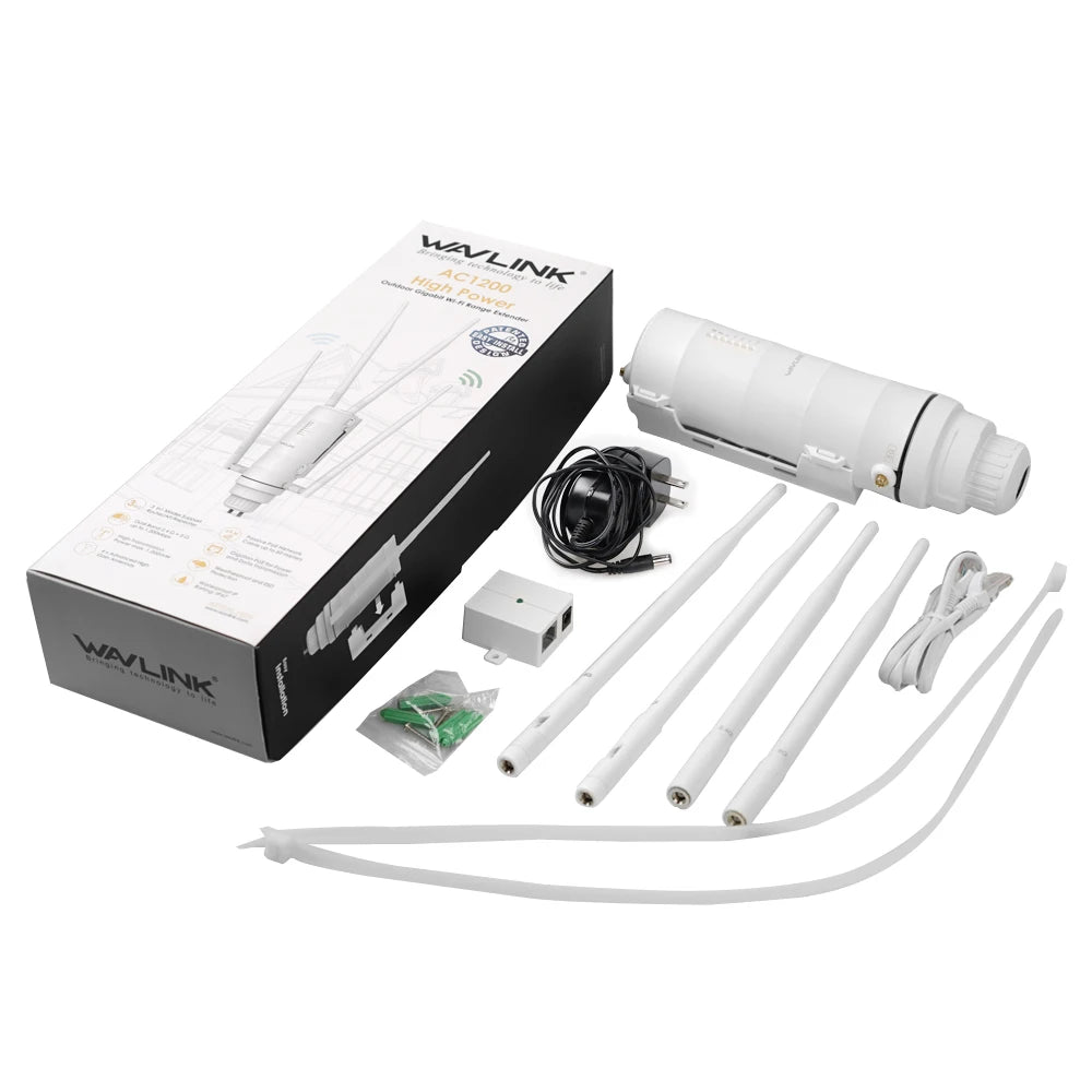 Wavlink AC1200 Outdoor WiFi Router / AP / Repeater | Dual Band 2.4G+5G | PoE | High Gain Antenna