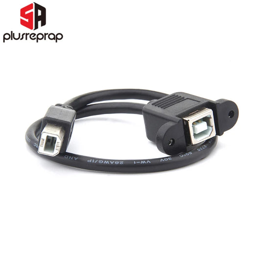 USB 2.0 Type B Male to Female Extension Cable 30cm – Panel Mount for Printer & 3D Printer