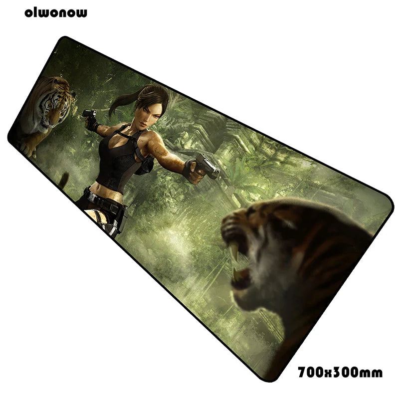 Tomb Raider Gaming Mouse Pad — 70x30cm Desk Mat, Multiple Sizes & Thickness