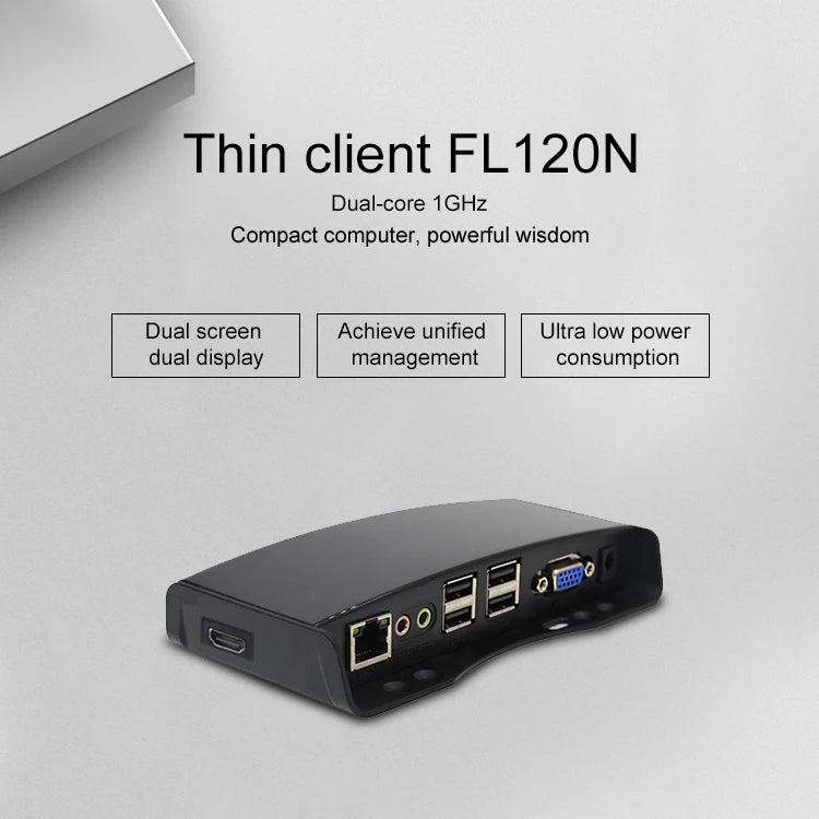 Linux ARM Thin Client Mini PC – FL120N, RDP 7.1 Remote Desktop, Mini Computer PC Station