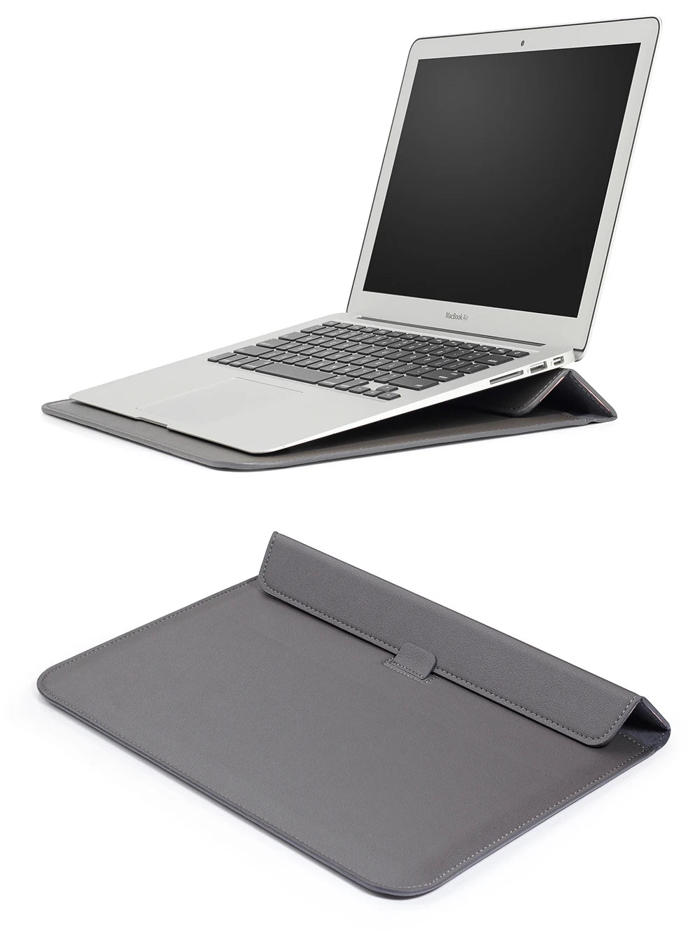 PU Leather Laptop Sleeve Case – 11" to 16.2" | MacBook Air Pro, Notebook Bag | Multiple Colors