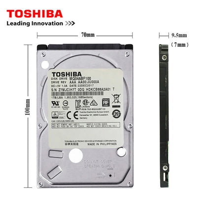 TOSHIBA 2.5" Internal HDD | SATA2 | 80GB to 2TB | 5400–7200RPM | Laptop & Notebook Hard Drive