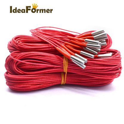 3D Printer Cartridge Heater – 12V/24V 40W, 6x20mm, 1m Cable – MK/Mendel/Reprap Extruder