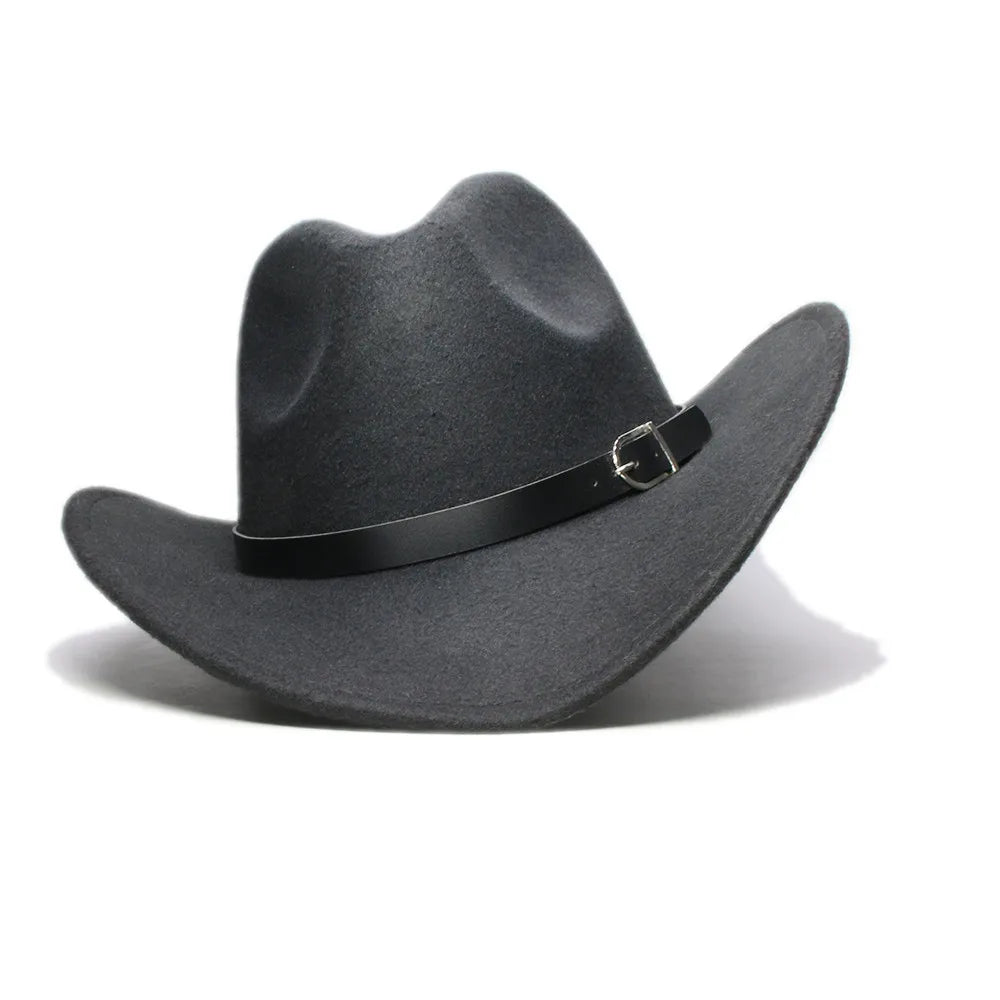 Western Leather Band Cowboy Hat with classic outdoor style, featuring a leather band, in a rugged cowboy hat design.