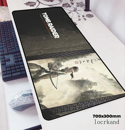 Tomb Raider Gaming Mouse Pad — Large Desk Mat, Multiple Sizes & Thickness