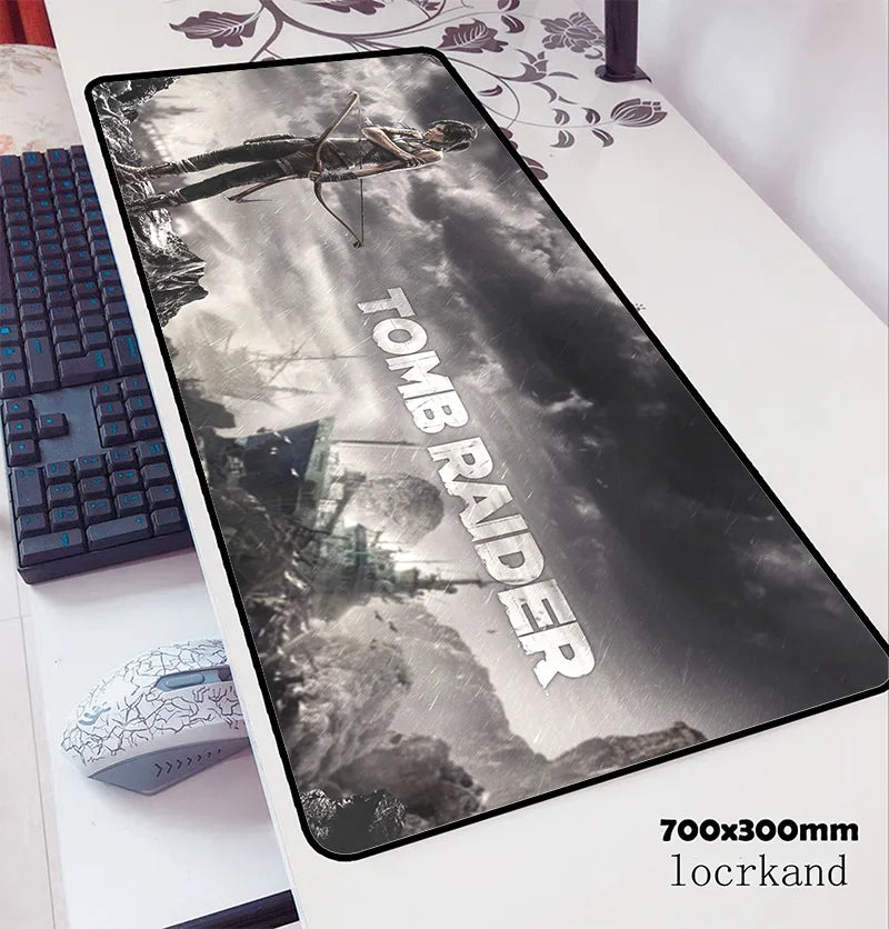 Tomb Raider Gaming Mouse Pad — 70x30cm Desk Mat, Multiple Sizes & Thickness