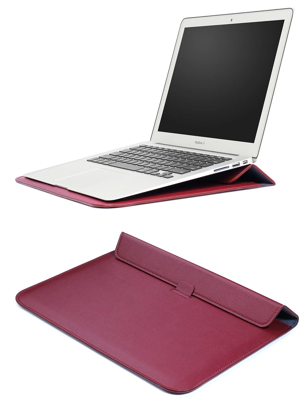 PU Leather Laptop Sleeve Case – 11" to 16.2" | MacBook Air Pro, Notebook Bag | Multiple Colors