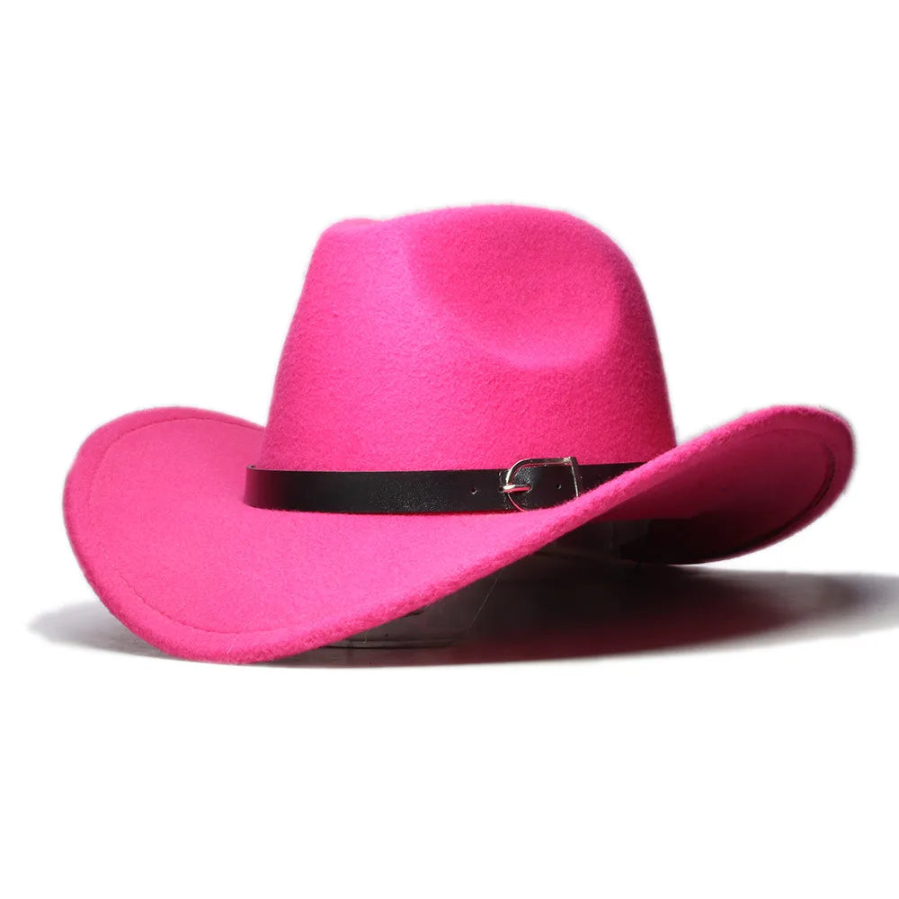 Western leather band cowboy hat with classic outdoor style featuring a wide brim and leather band detail.