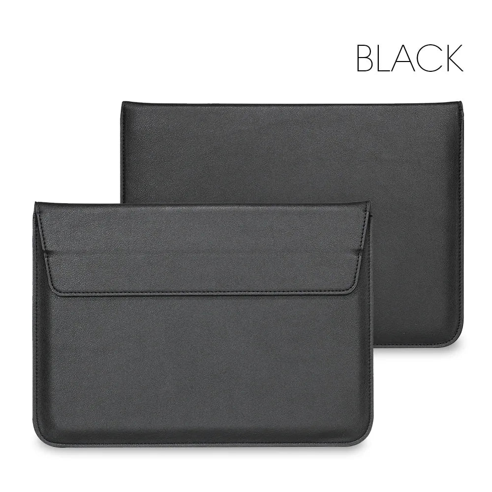 PU Leather Laptop Sleeve Case – 11" to 16.2" | MacBook Air Pro, Notebook Bag | Multiple Colors