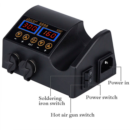 2-in-1 750W Soldering & Rework Station – LCD Digital Display