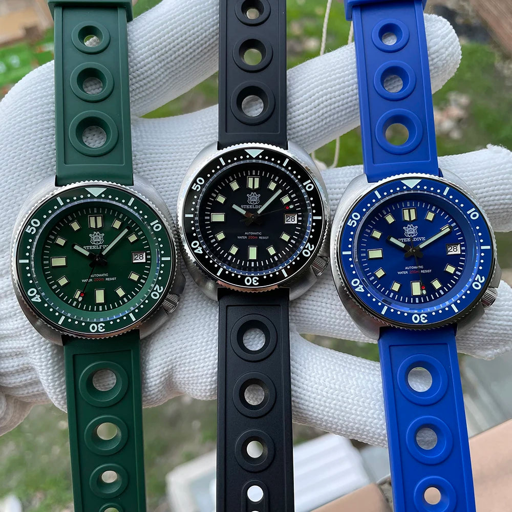 Steeldive SD1970 Automatic Dive Watch – NH35, Sapphire Glass, AR Coating, 200M Waterproof, 6105 Turtle