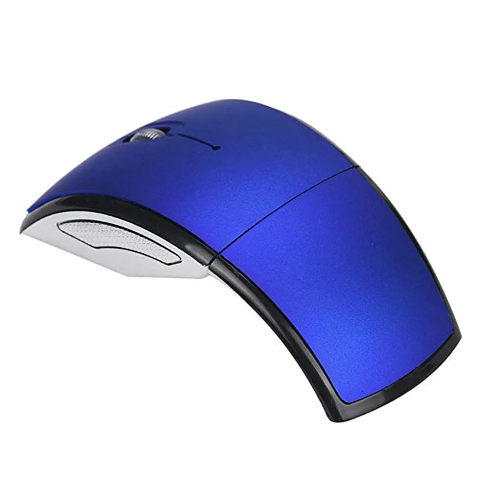 Wireless folding mouse by R.E.D. Shopping, portable and foldable design, suitable for PC, laptop, and office use, shown in open and closed positions.