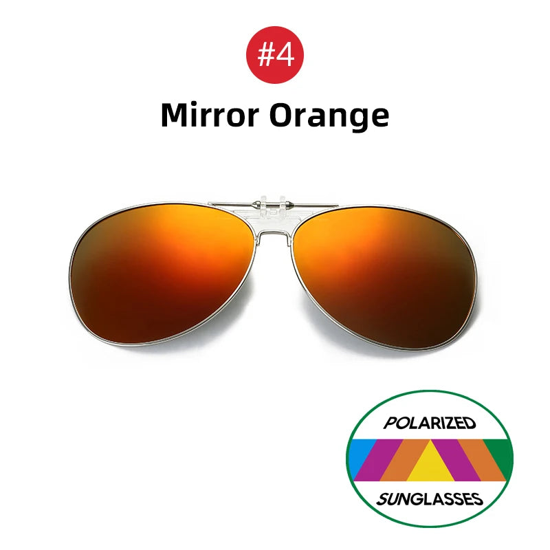 VIVIBEE oversized pilot flip-up clip-on sunglasses with polarized lenses, stylish eyewear accessory by R.E.D. Shopping