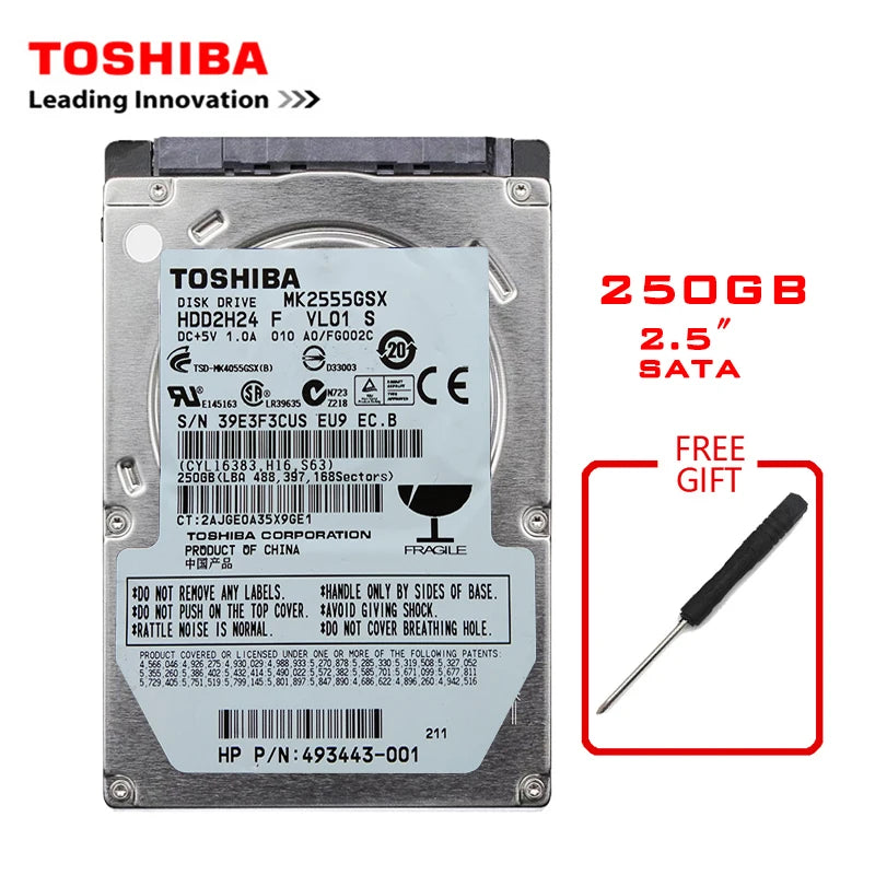 TOSHIBA 2.5" Internal HDD | SATA2 | 80GB to 2TB | 5400–7200RPM | Laptop & Notebook Hard Drive