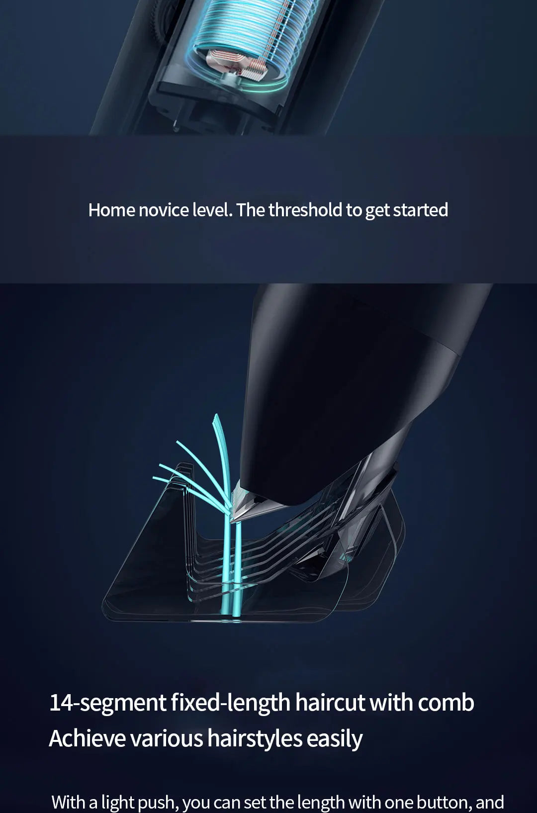 Xiaomi Mijia Wireless Hair Clipper – Titanium Alloy Blade, Men & Kids